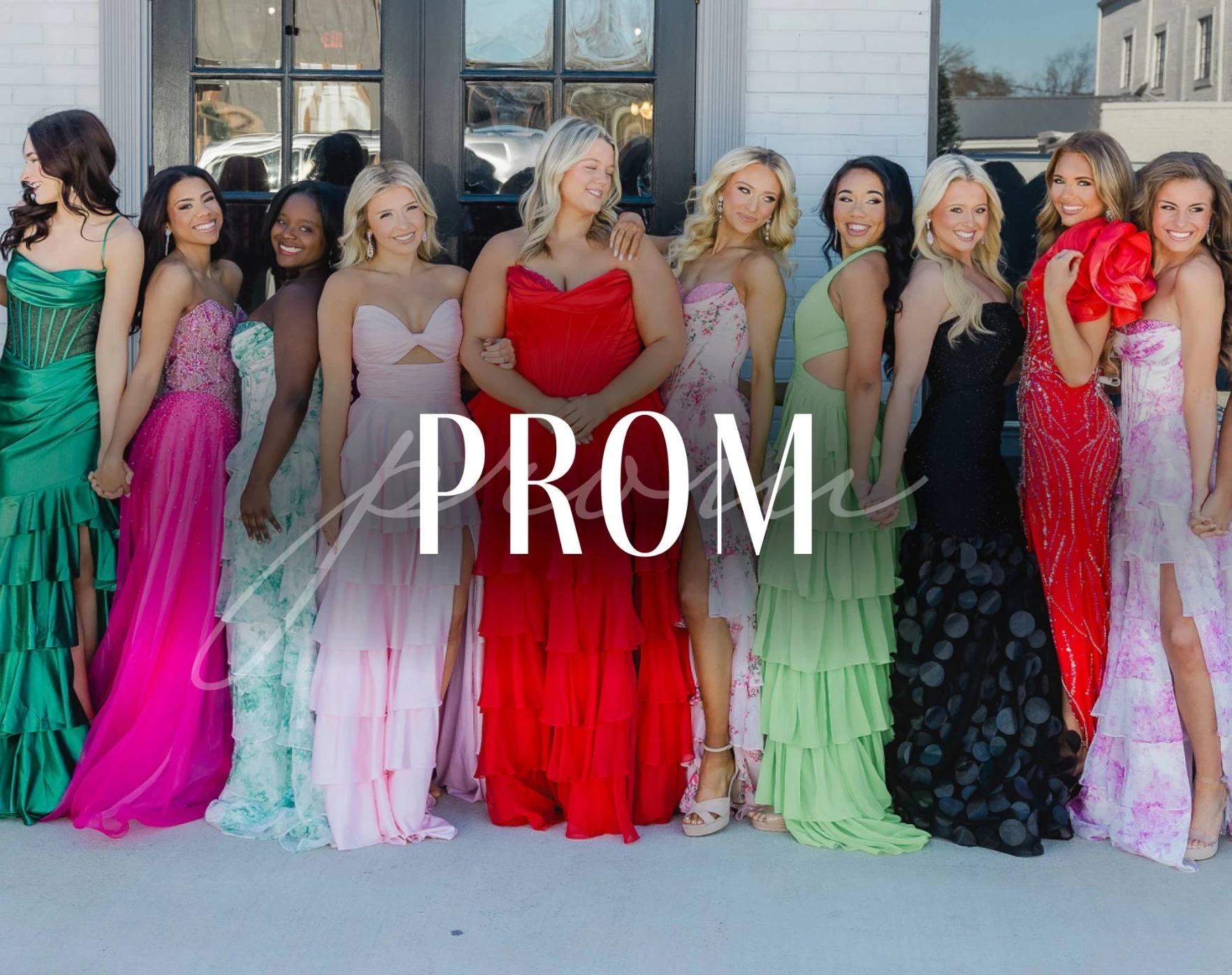 Models wearing Prom Gowns