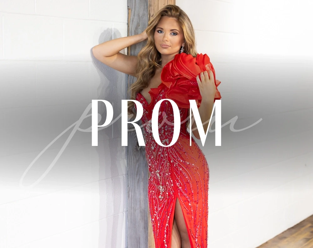 Models wearing Prom gowns
