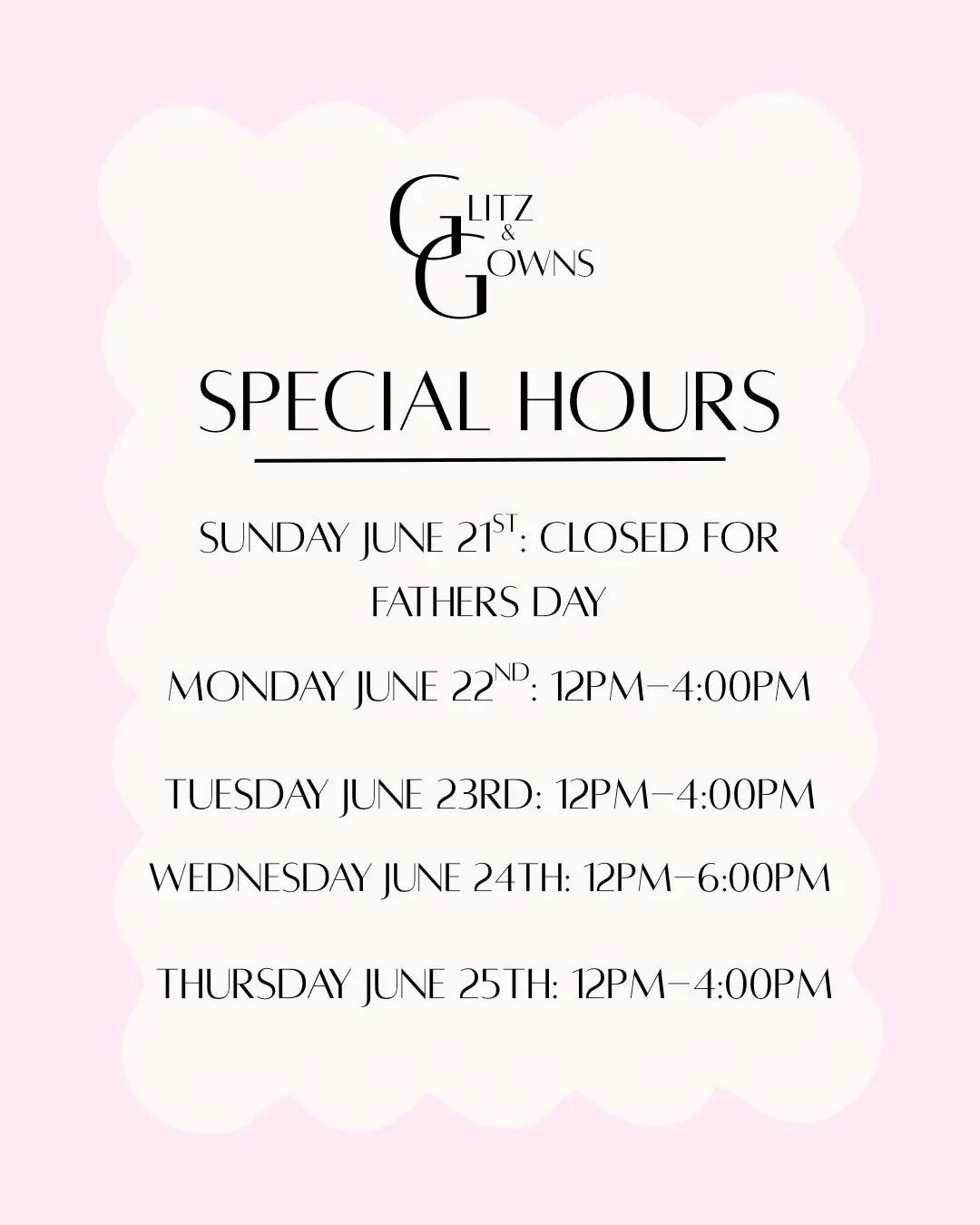 Special Store Hours