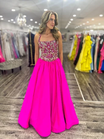 Sherri Hill Style #67228 #1 Bright Fuchsia/Orange/Pink/Ab/Gold thumbnail