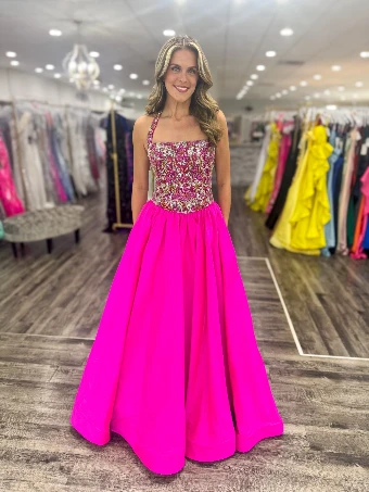 Sherri Hill Style #67228 #0 Bright Fuchsia/Orange/Pink/Ab/Gold thumbnail